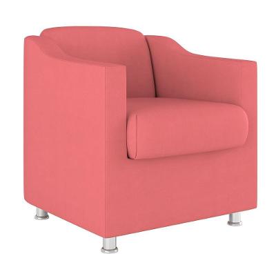 Poltrona Decorativa Veludo Para Recepção Clinica Hospital Dentista rosa