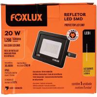 Kit 5 Refletor Led 20w 3000k Preto Bivolt Foxlux - 8