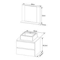 Gabinete De Banheiro Com Cuba E Espelheira 60cm Multimóveis Cr10097 Amêndoa/branco Amêndoa/branco - 2