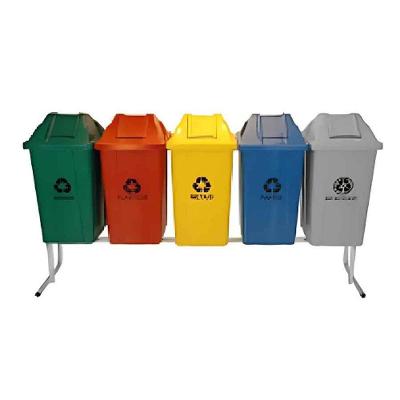 Coletor Conjugado 60 Litros Com Tampa Vai E Vem Com 5 St17