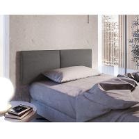 Painel Estofado Solteiro San Miguel 2 Módulos Linho Grafite - 1