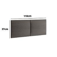 Painel Estofado Solteiro San Miguel 2 Módulos Linho Grafite - 5