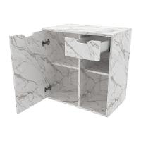 Gabinete Banheiro 1 Porta 1 Gaveta 60Cm Multimóveis Vcr10085 Mármore Branco Mármore Branco - 3