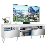 Rack Tv 65" Retrô Com Espelho 2 Portas Paris Multimóveis V3332 Branco Branco - 1