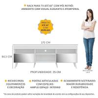 Rack Tv 65" Retrô Com Espelho 2 Portas Paris Multimóveis V3332 Branco Branco - 6