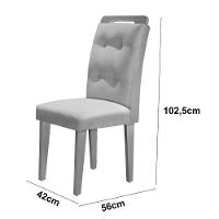 Sala De Jantar Mesa Olímpia 120cm Mdf Canto Reto Com 4 Cadeiras Carol Moderna Grafite Com Imbuia