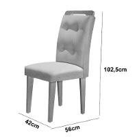 Sala De Jantar Mesa Olímpia 120cm Mdf Canto Reto Com 4 Cadeiras Carol Grafite, Off White E Imbuia