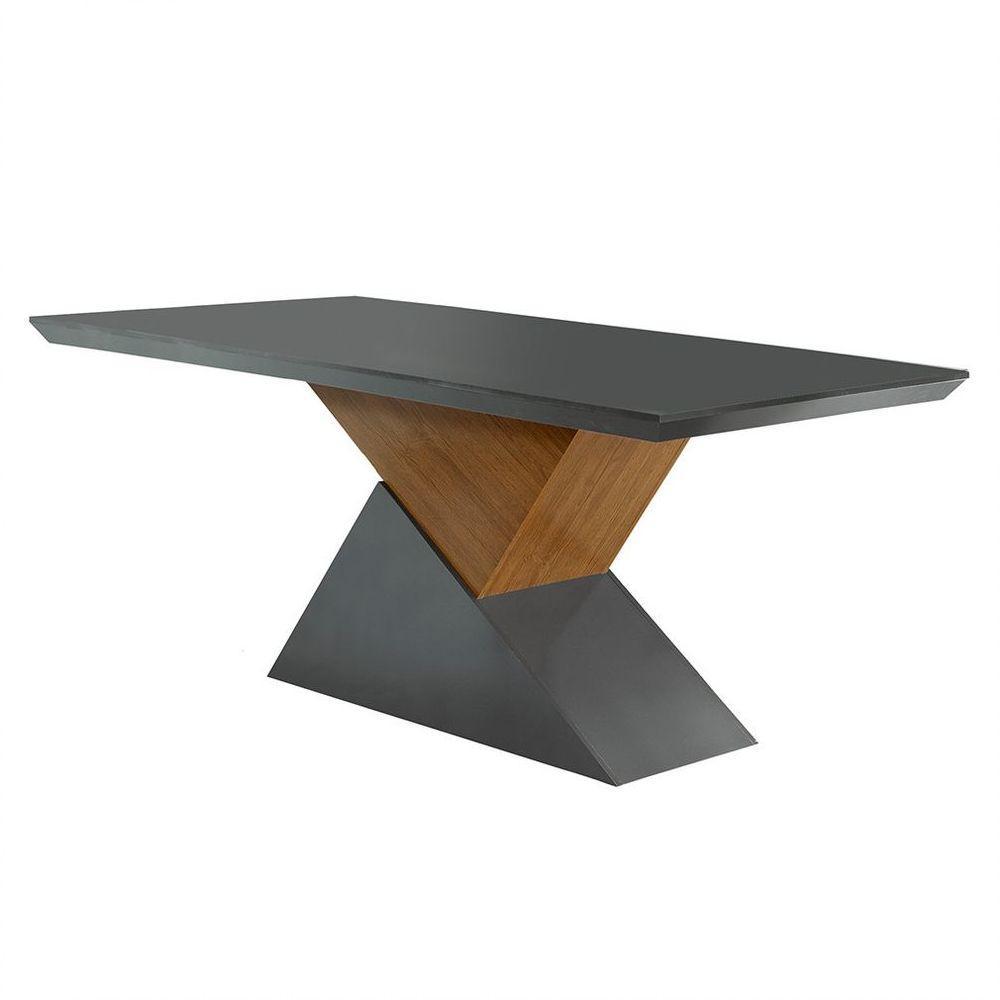 Mesa Tampo Mdf Canto Reto 6 Cadeiras Turim/Grafite/Imbuia - 8