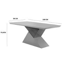 Mesa Tampo Mdf Canto Reto 6 Cadeiras Turim/Grafite/Imbuia - 3