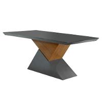 Mesa Tampo Mdf Canto Reto 6 Cadeiras Turim/Grafite/Imbuia - 8