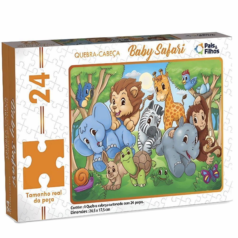 Puzzle Baby Safari 24 Peças - Pais E Filhos - 1