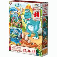 Puzzle Progressivo Dinos 24, 32, 48 Peças - Pais E Filhos - 1