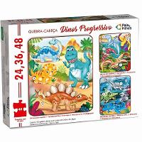 Puzzle Progressivo Dinos 24, 32, 48 Peças - Pais E Filhos - 3