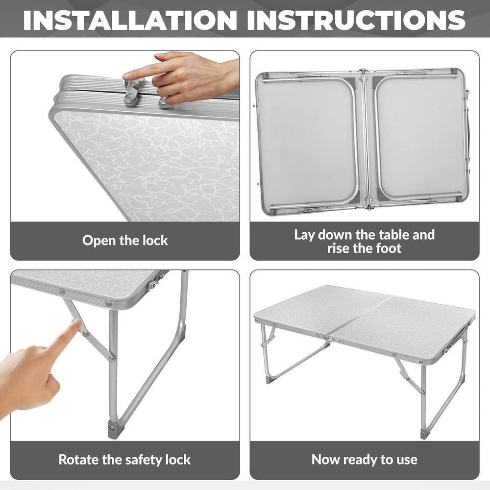 Mesa Dobravel Sofa Cama Notebook Aluminio Vira Maleta Portatil Suporte Home Office Refeicao Estudos Tampo Madeira Luxo - 7