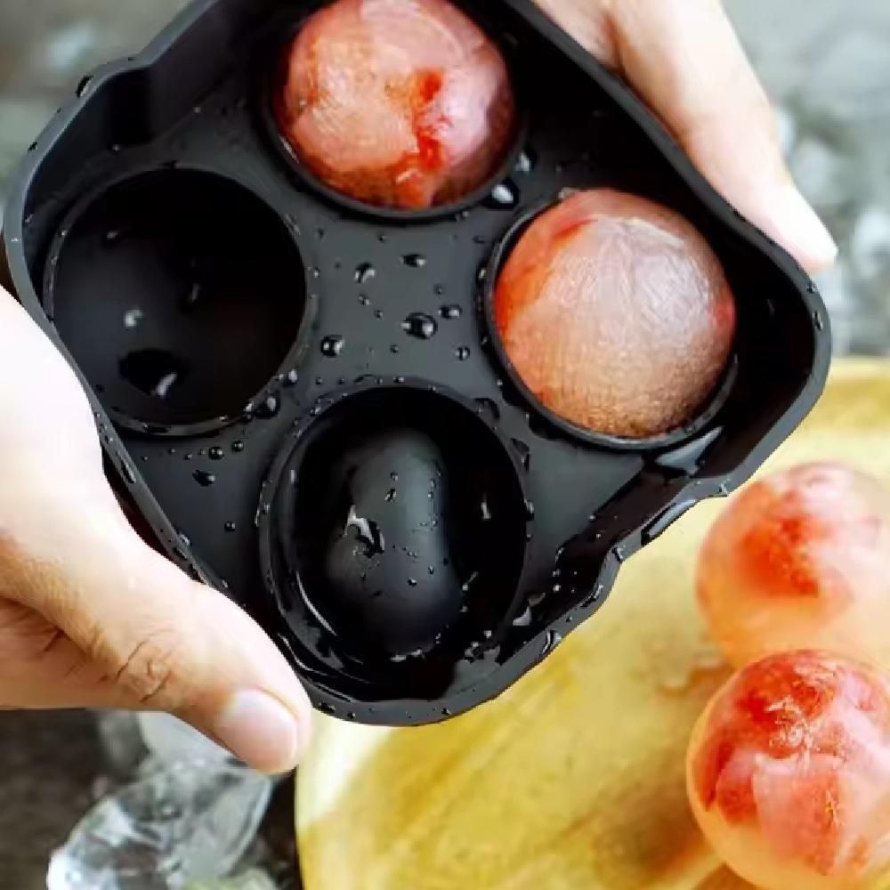 Forma Gelo Bola Esfera Grande Silicone Bola 4 Em 1 Gigante Whisky Drinks Com Funil Frutas Bar Festa - 6