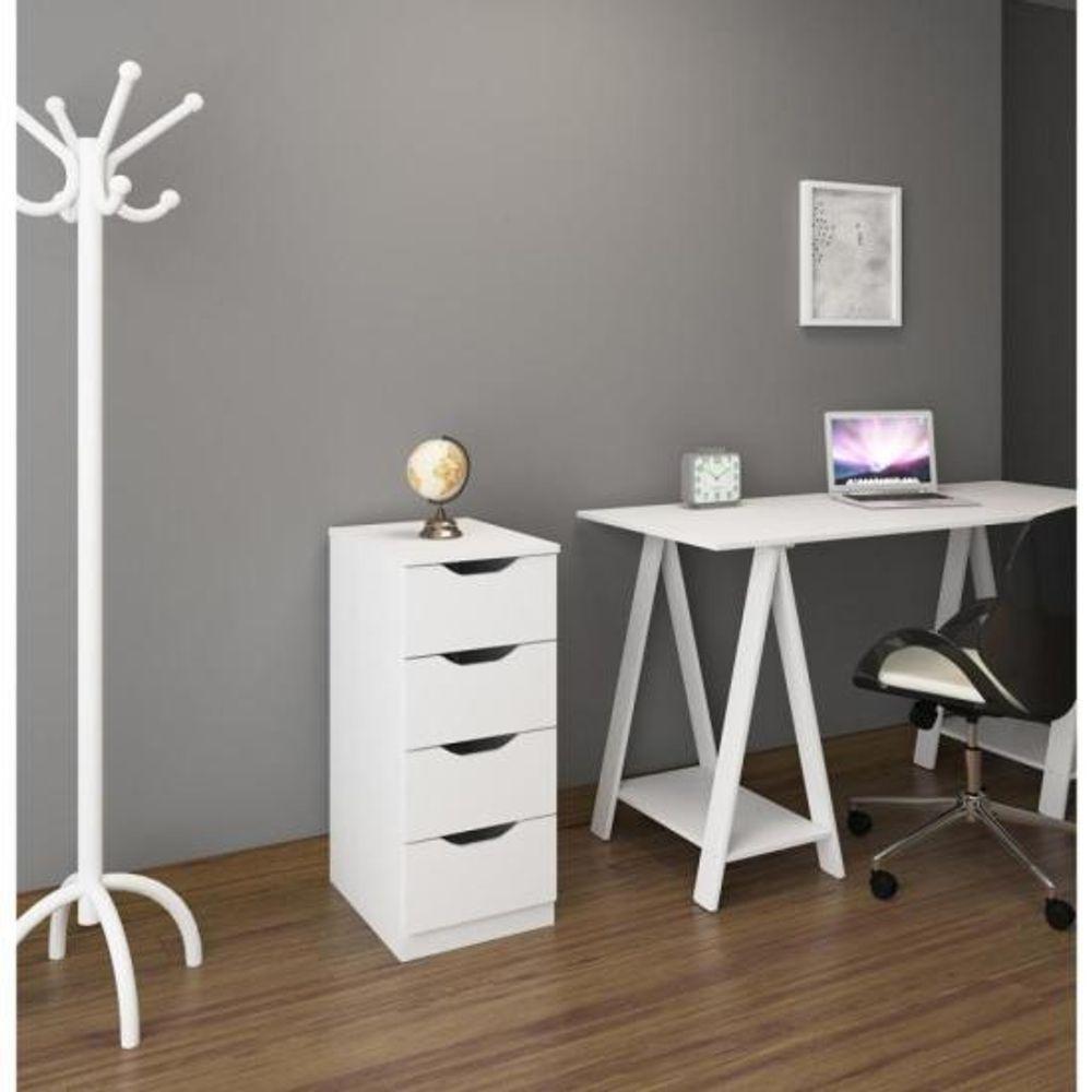 Gaveteiro Com 4 Gavetas Multivisão Branco - 3