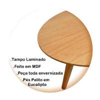 Mesa De Centro Oval Laminada E Pés Palito 90x50cm - 3