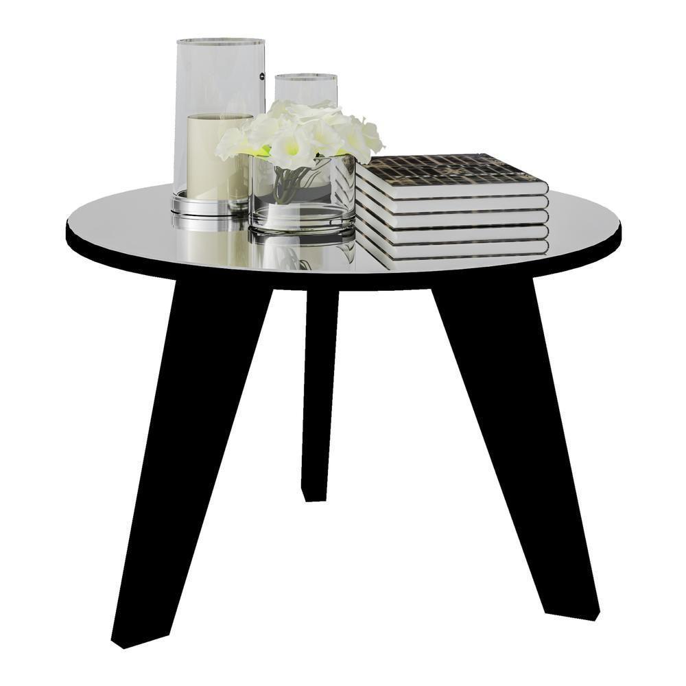 Mesa De Centro Retrô Com Espelho 59Cm Multimóveis Cr45143 Preta Preto - 5