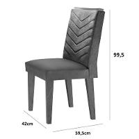 Mesa Tampo Mdf E Vidro 6 Cadeiras Marrom/Grafite/Imbuia - 5