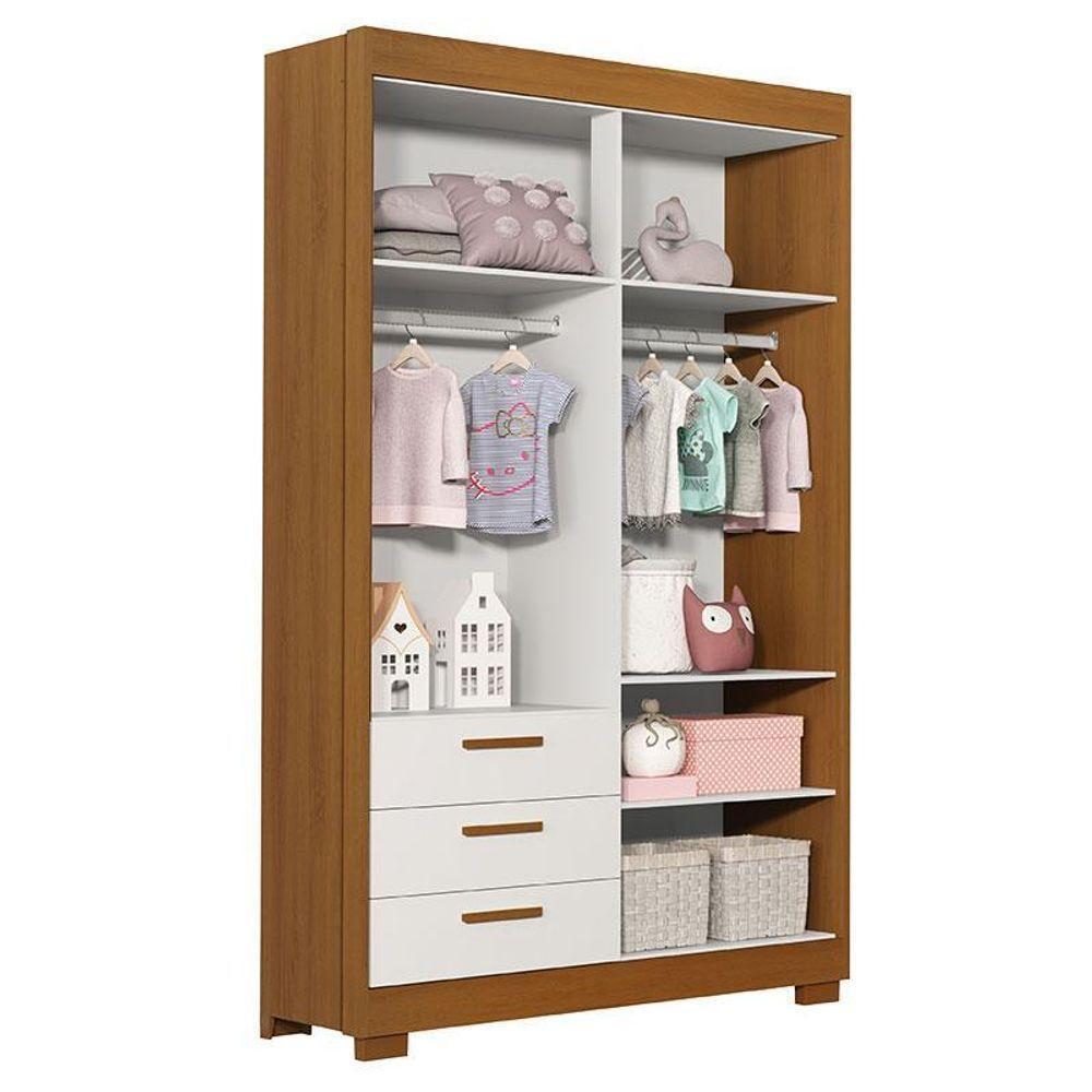 Quarto De Bebê Zaki E Berço Americano Evolution 4 Em 1 Branco Acetinado Savana Com Colchão Ortobom - Reller - 3