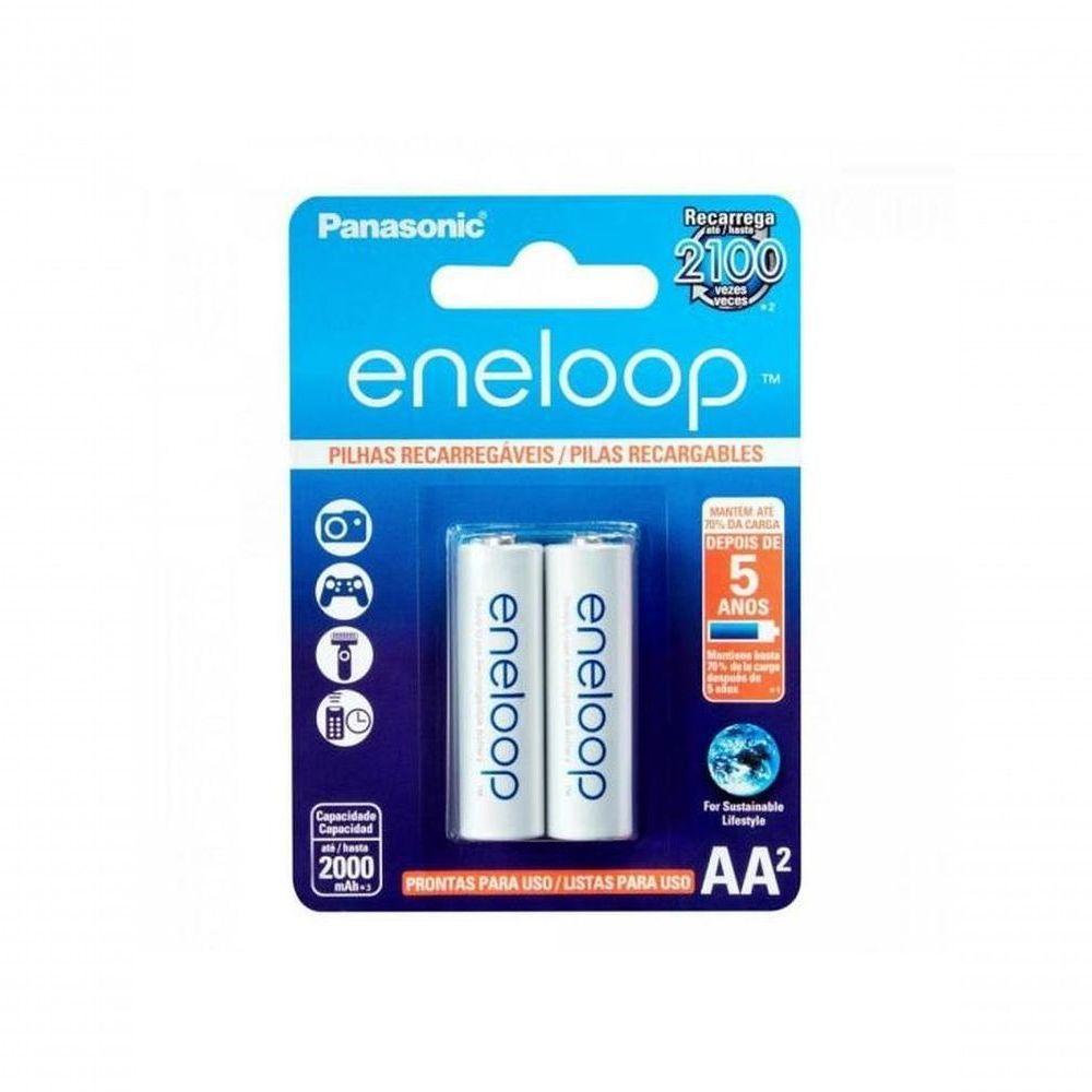 Pilha Recarregável 1,2v Aa 2000mah Eneloop (c-2 Pilhas) Panasonic - Car - 2 - 1