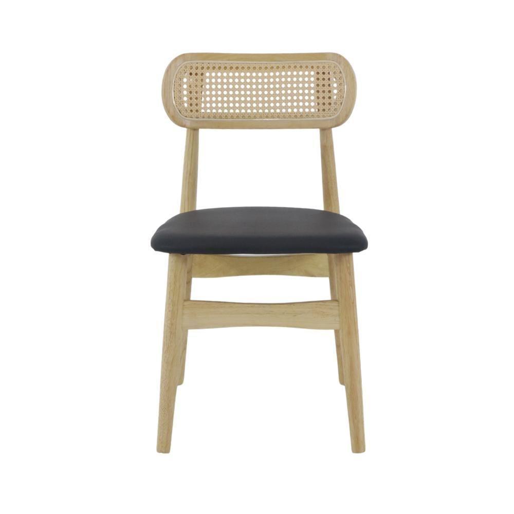 Conjunto De Mesa De Jantar Vidro 90cm Com 4 Cadeiras Rainer Em Palha Natural Design, Conforto E Sofisticação - 7