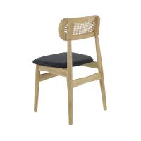 Conjunto De Mesa De Jantar Vidro 90cm Com 4 Cadeiras Rainer Em Palha Natural Design, Conforto E Sofisticação - 2