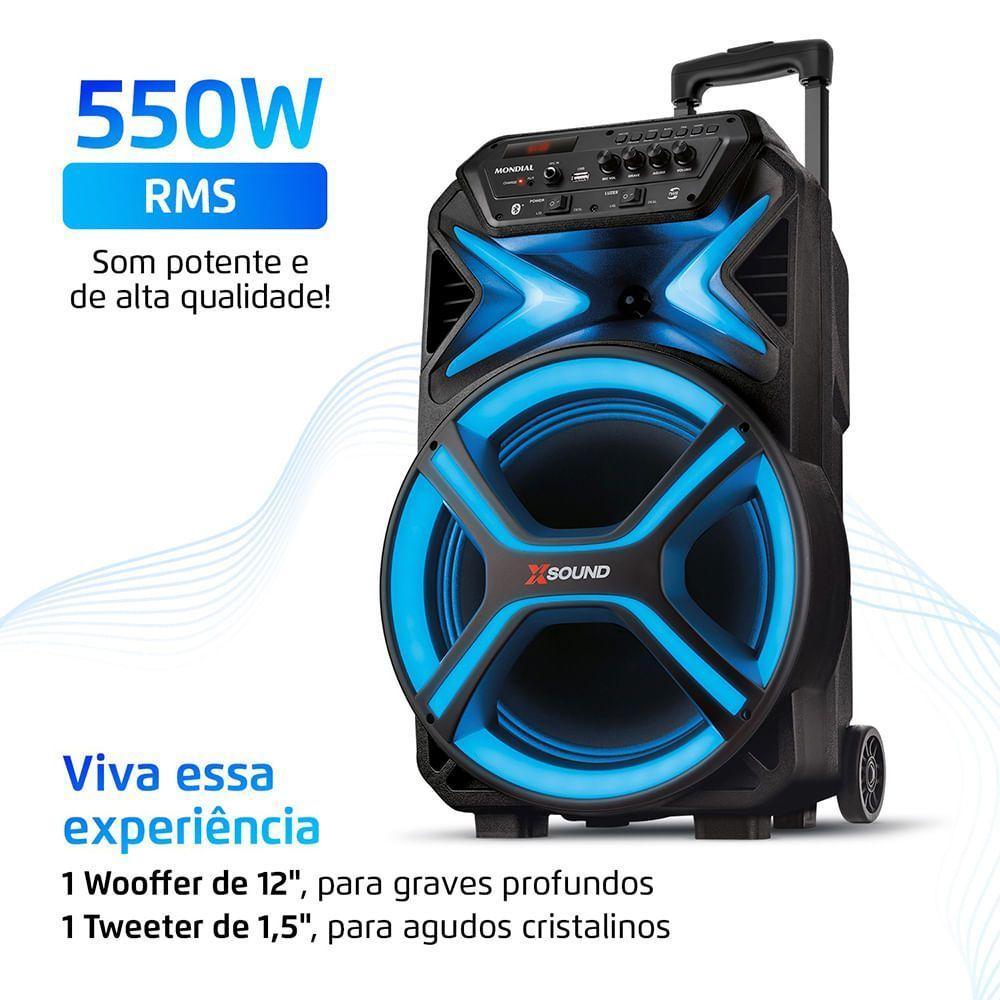Caixa Amplificada Mondial 550W RMS CM-550-L Preto Bivolt - 2