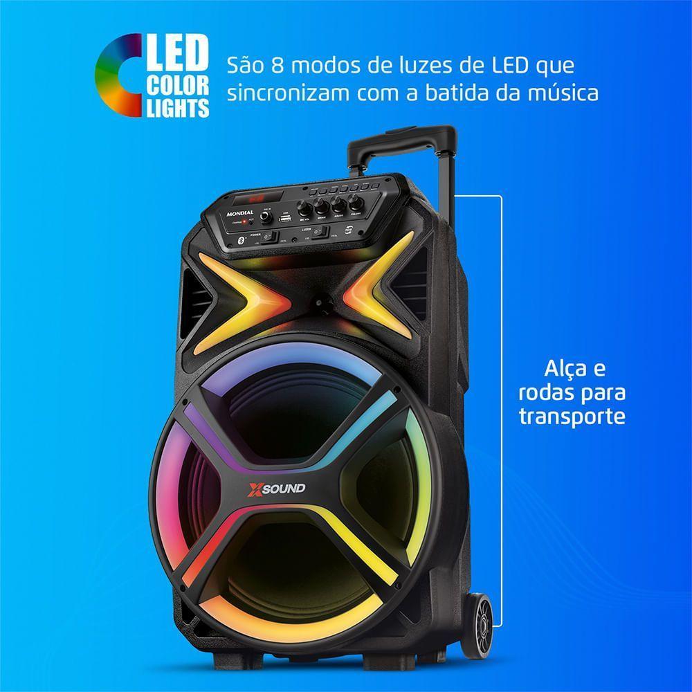 Caixa Amplificada Mondial 550W RMS CM-550-L Preto Bivolt - 3