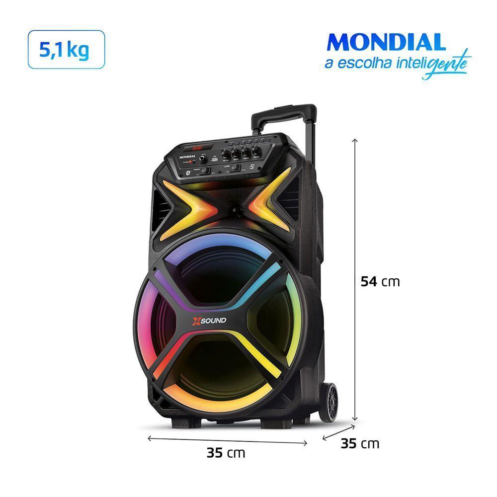 Caixa Amplificada Mondial 550W RMS CM-550-L Preto Bivolt - 9