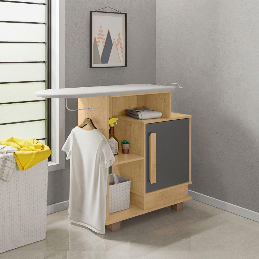 Tábua De Passar Havaí Multiuso Com Gabinete Cinamomo/grafite - 1