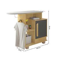 Tábua De Passar Havaí Multiuso Com Gabinete Cinamomo/grafite - 4