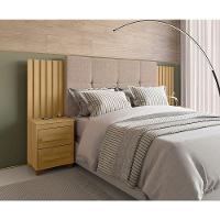 Cabeceira Casal Extensível Com 2 Mesas De Apoio Ripado Suiça Cinamomo - 1