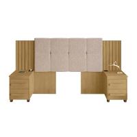 Cabeceira Casal Extensível Com 2 Mesas De Apoio Ripado Suiça Cinamomo - 3