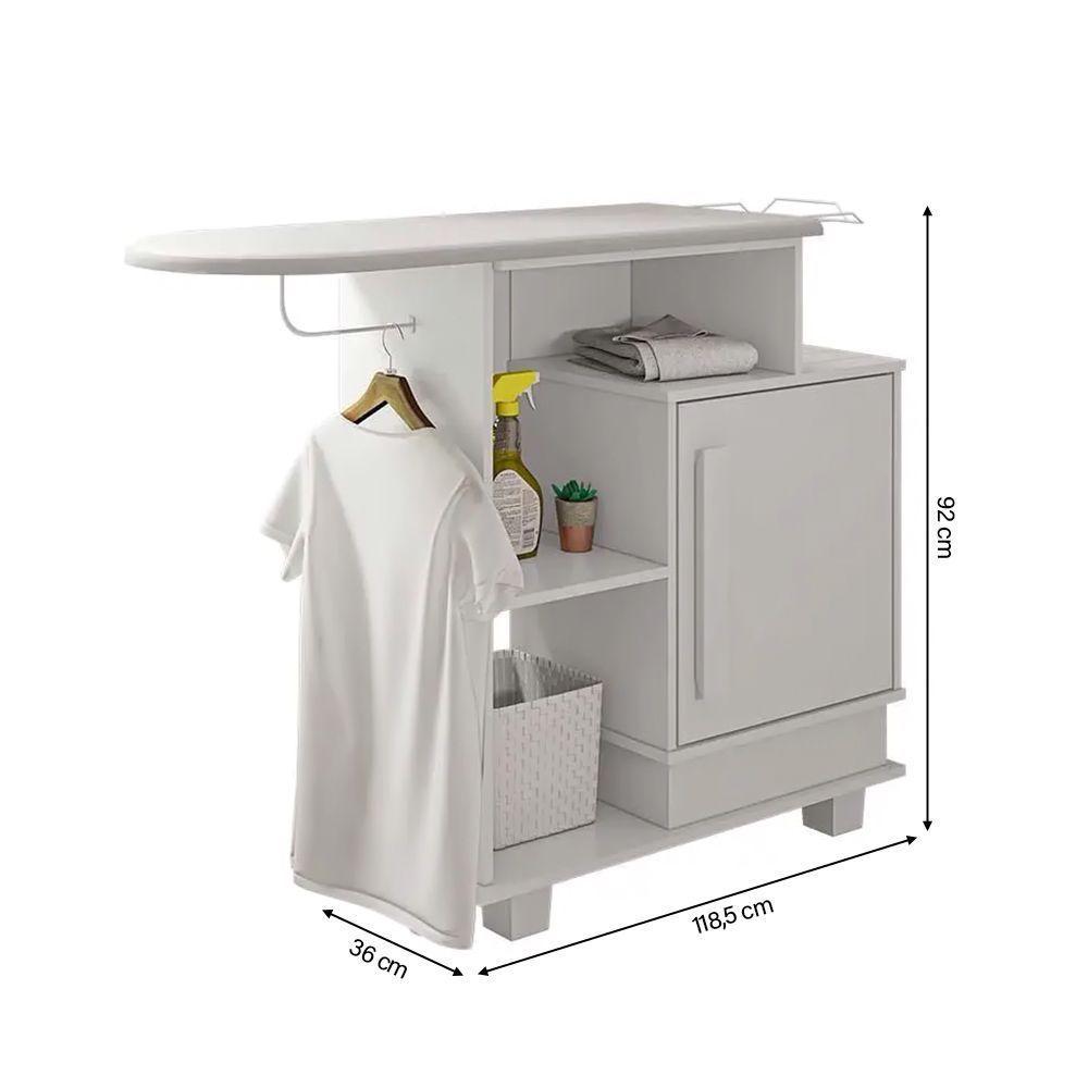 Tábua De Passar Havaí Multiuso Com Gabinete Branco - 4