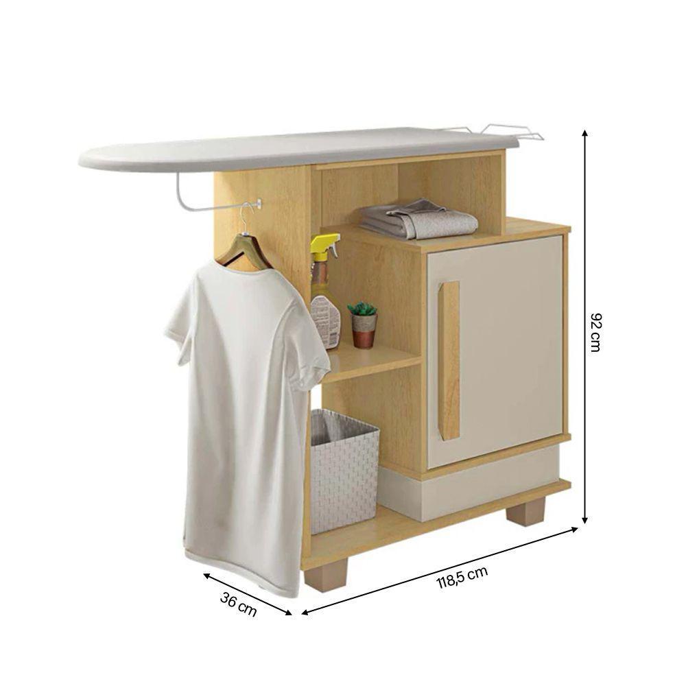 Tábua De Passar Havaí Multiuso Com Gabinete Cinamomo/off-white - 4