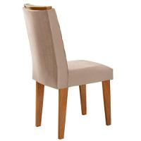 Mesa Tampo Mdf E Vidro 6 Cadeiras Creme/Grafite/Imbuia