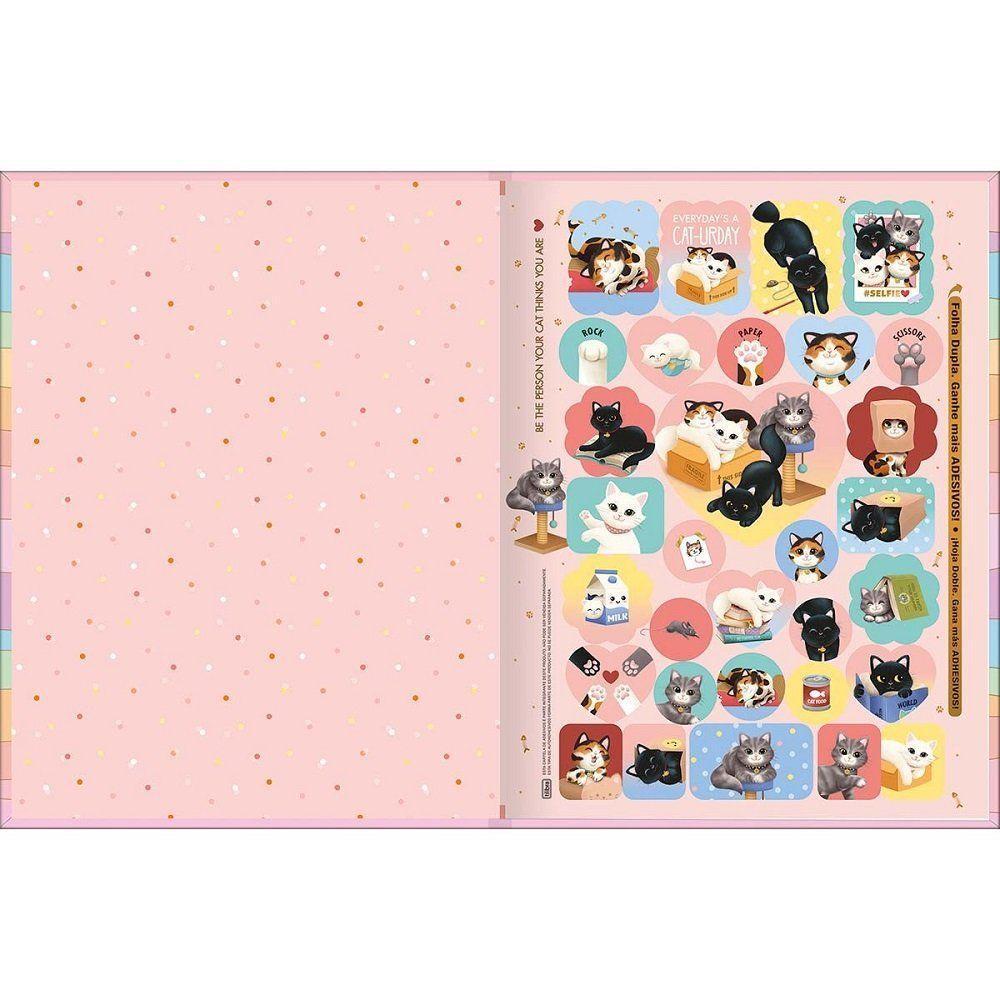 Caderno Brochura Capa Dura Universitário Purrfect Cats 80 Folhas Tilibra Estampa 4 - 3