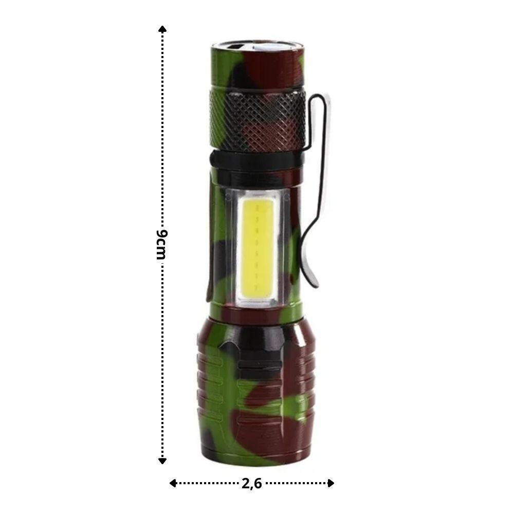 Lanterna Tática Led Recarregável 3 Em 1 Sos Mini Multiuso - 7
