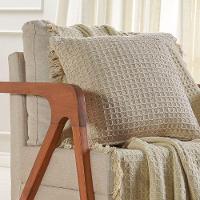 Manta Decorativa Para Sofá Waffle 100% Algodão 160x220cm Amendoa