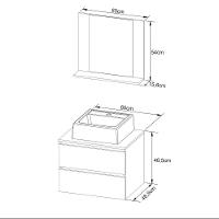 Gabinete De Banheiro Com Cuba E Espelheira 60cm Multimóveis Cr10097 Branco Branco - 2