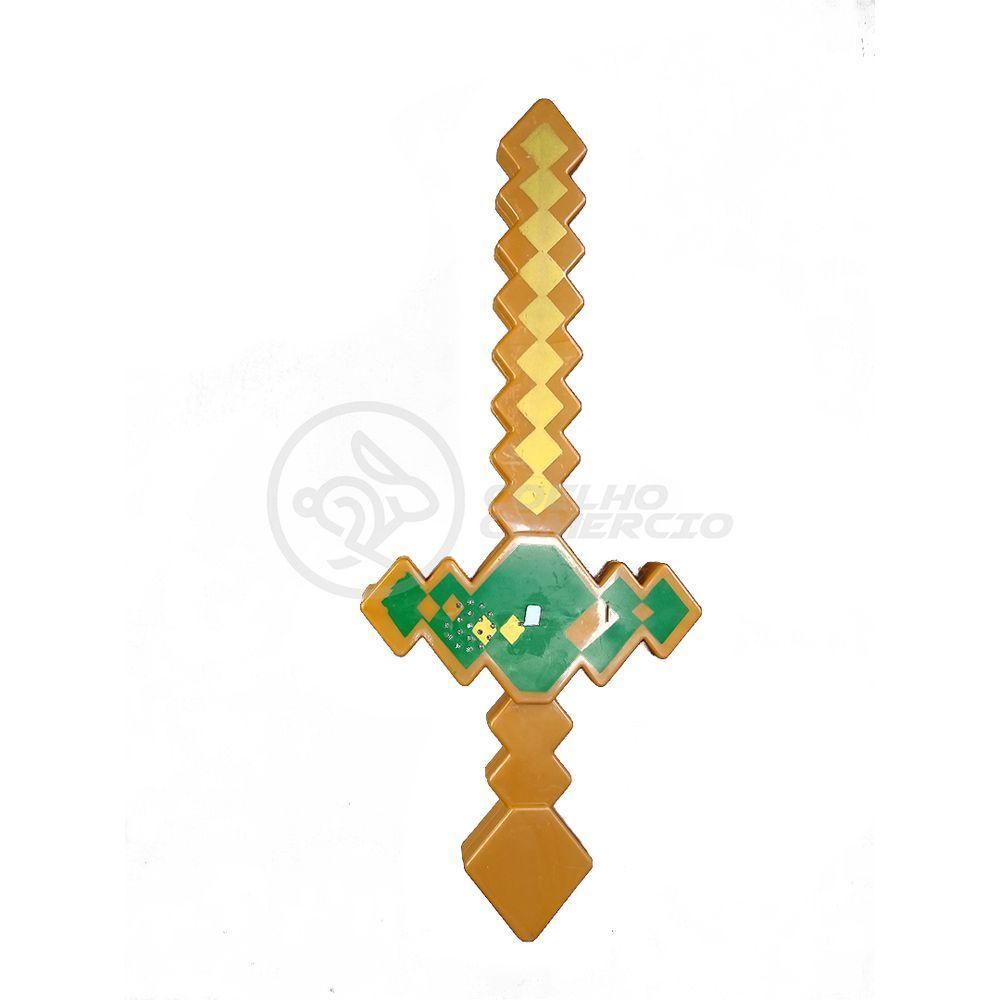 Kit Cartelado Conjunto Minecraft 2 Bonecos + 1 Bloco + 1 Vaca + 1 Espada Minecraft 31cm - 7