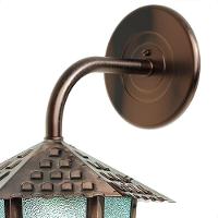 Kit 2 Arandela Colonial Sextavada Vidro Pontilhado E27 Bivolt Cobre - 2