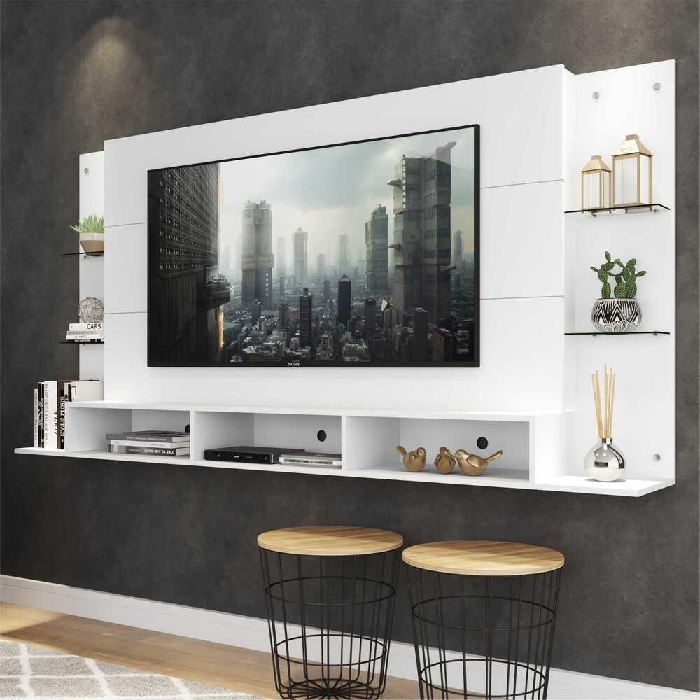 Painel Com Suporte Tv 65" Nairóbi Plus Multimóveis V3356 Branco Branco - 6