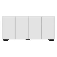 Aparador Buffet 4 Portas Com Pés Quadrados Veneza Multimóveis V3557 Branco/Preto Branco/Preto - 3