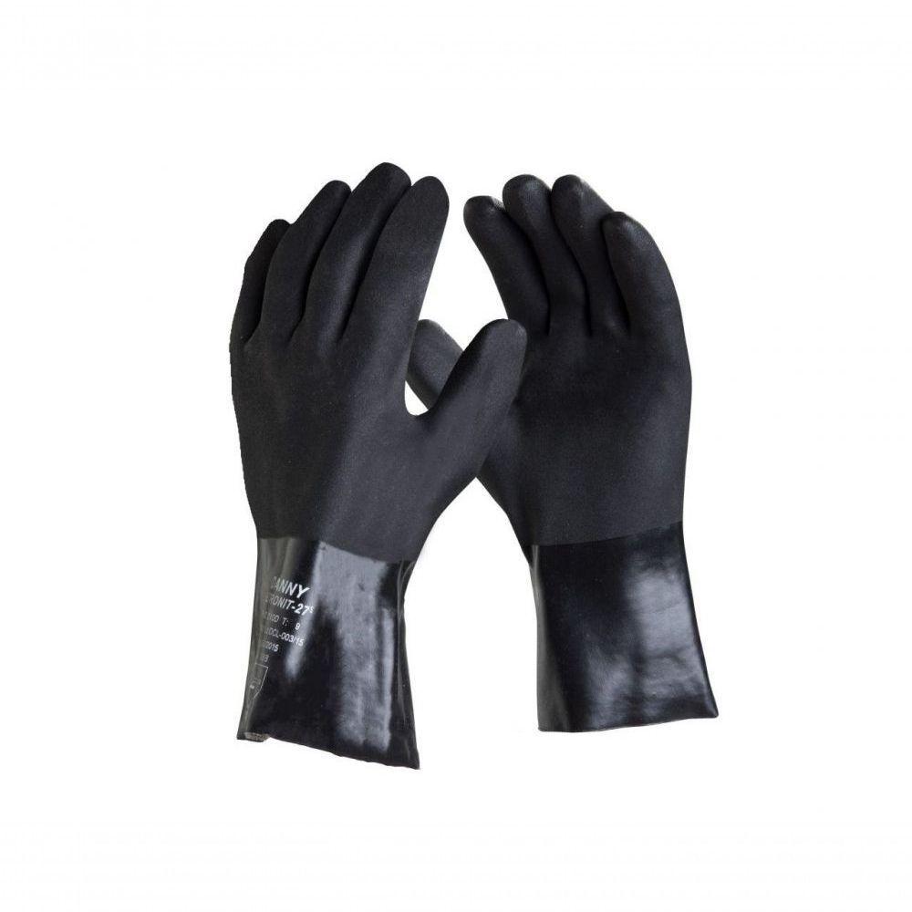 Luva Petronit Pvc Forrada Preta 45cm Xg - 1