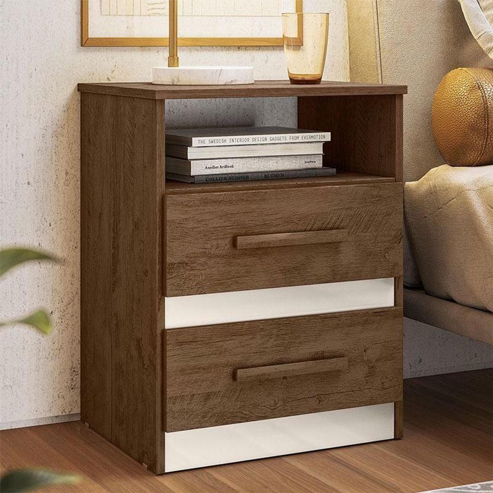 Mesa De Cabeceira Ambiente Apolo Castanho Wood Flex - Moval - 2