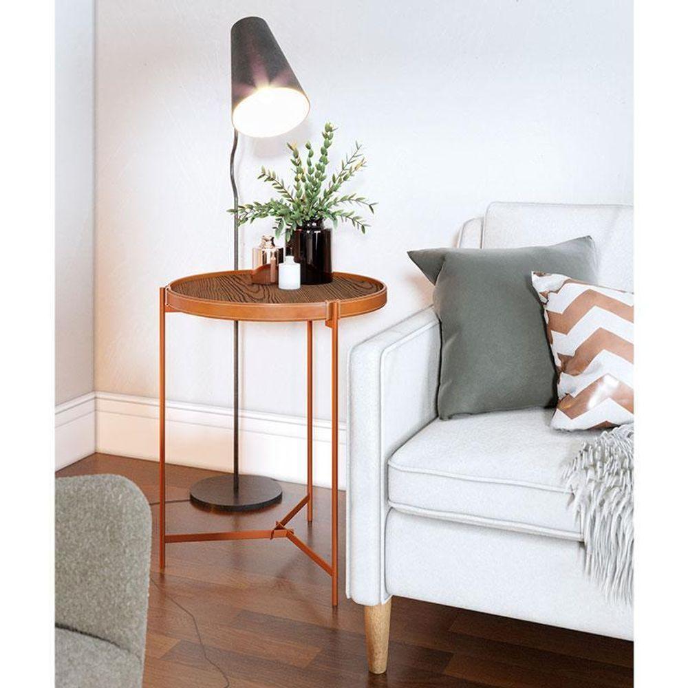 Mesa Lateral Ambiente Aqua Grande Freijó Cobre - Imcal - 1