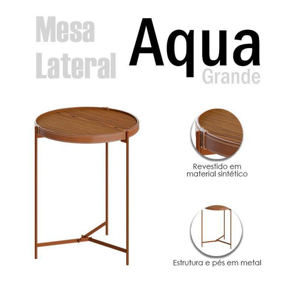 Mesa Lateral Ambiente Aqua Grande Freijó Cobre - Imcal - 4