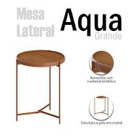 Mesa Lateral Ambiente Aqua Grande Freijó Cobre - Imcal - 4